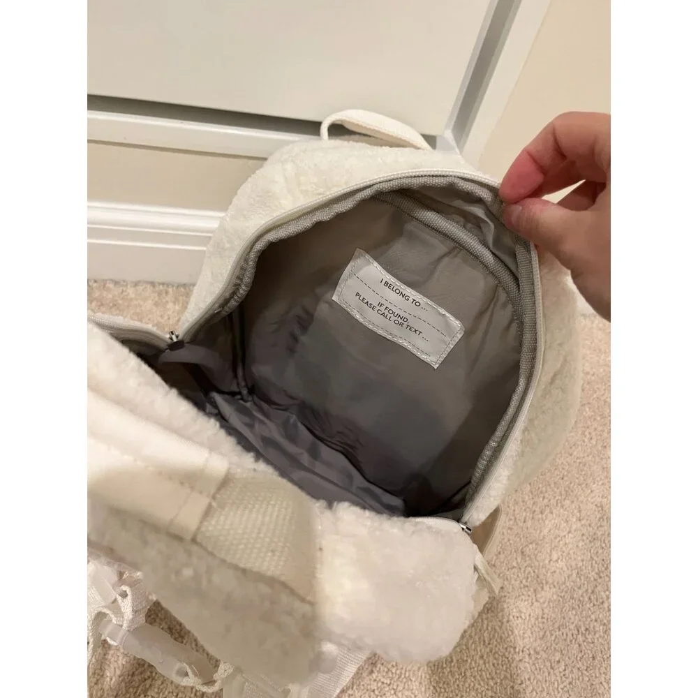NWOT Pottery Barn Kids Mackenzie‎ Natural Sherpa Small Backpack & Lunch Box